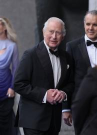 King Charles III Is All Smiles in Tuxedo Amid Mounting Prince Harry Feud