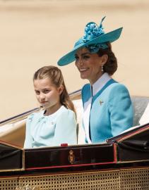 Kate Middleton and Daughter Charlotte Twin in Teal at Trooping the Colour