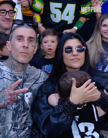 Kourtney Kardashian Cuddles Son Rocky in Rare Public Appearance