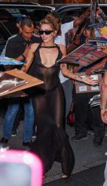 Miley Cyrus Shows Off Her Bust in Sheer Dress That Barely Covers Her Nipples