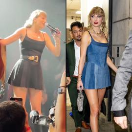 Taylor Swift Wears a Black Version of Her 2023 VMAs Afterparty Dress