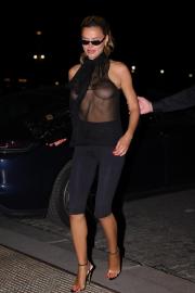 Brooks Nader Shows Off Her Nipples in Sheer Top in Paris