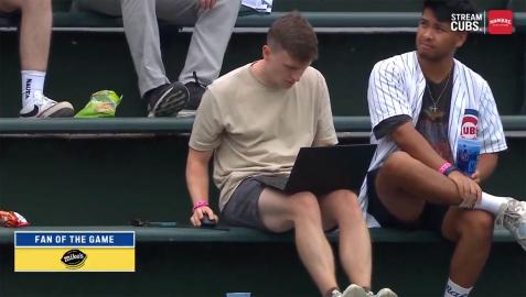 Cubs Fan Goes Viral for Working on His Laptop In Bleachers During Game