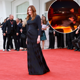 Julia Roberts Cuddles Up to Husband Danny Moder During Venice Date Night