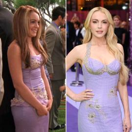 Lindsay Lohan Recreates a ‘Freaky Friday’ Look at the Sequel’s Premiere