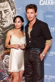 'Caught Stealing' Costars Austin Butler and Zoe Kravitz Cozy Up in Paris
