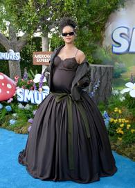 Rihanna Wears $128K in Jewelry, Including 'R' Letter Pendant in Baby Reveal