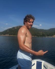 Christopher Schwarzenegger Goes Shirtless on Lake Day After Weight Loss