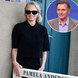 Pamela Anderson Beams in France After Slamming Liam Neeson PR Stunt Rumors
