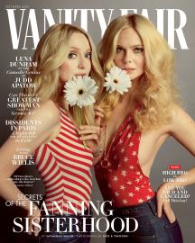 Dakota and Elle Fanning ‘Merge’ in Twinning Looks on ‘Vanity Fair’ Cover