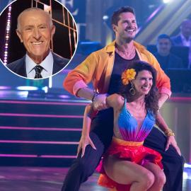 Gleb Savchenko and Hilaria Baldwin React to Len Goodman Shout-Out on ‘DWTS’
