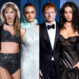 Taylor Swift's Friends Cara Delevingne, Ed Sheeran Pose With Charli XCX