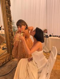 Taylor Swift's Oscar de la Renta Gown at Selena Gomez's Wedding Revealed Taylor Swift's Oscar de la Renta Gown at Selena Gomez's Wedding Revealed