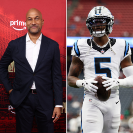 Comedian Keegan-Michael Key Visits Carolina Panthers to Support Rico Dowdle